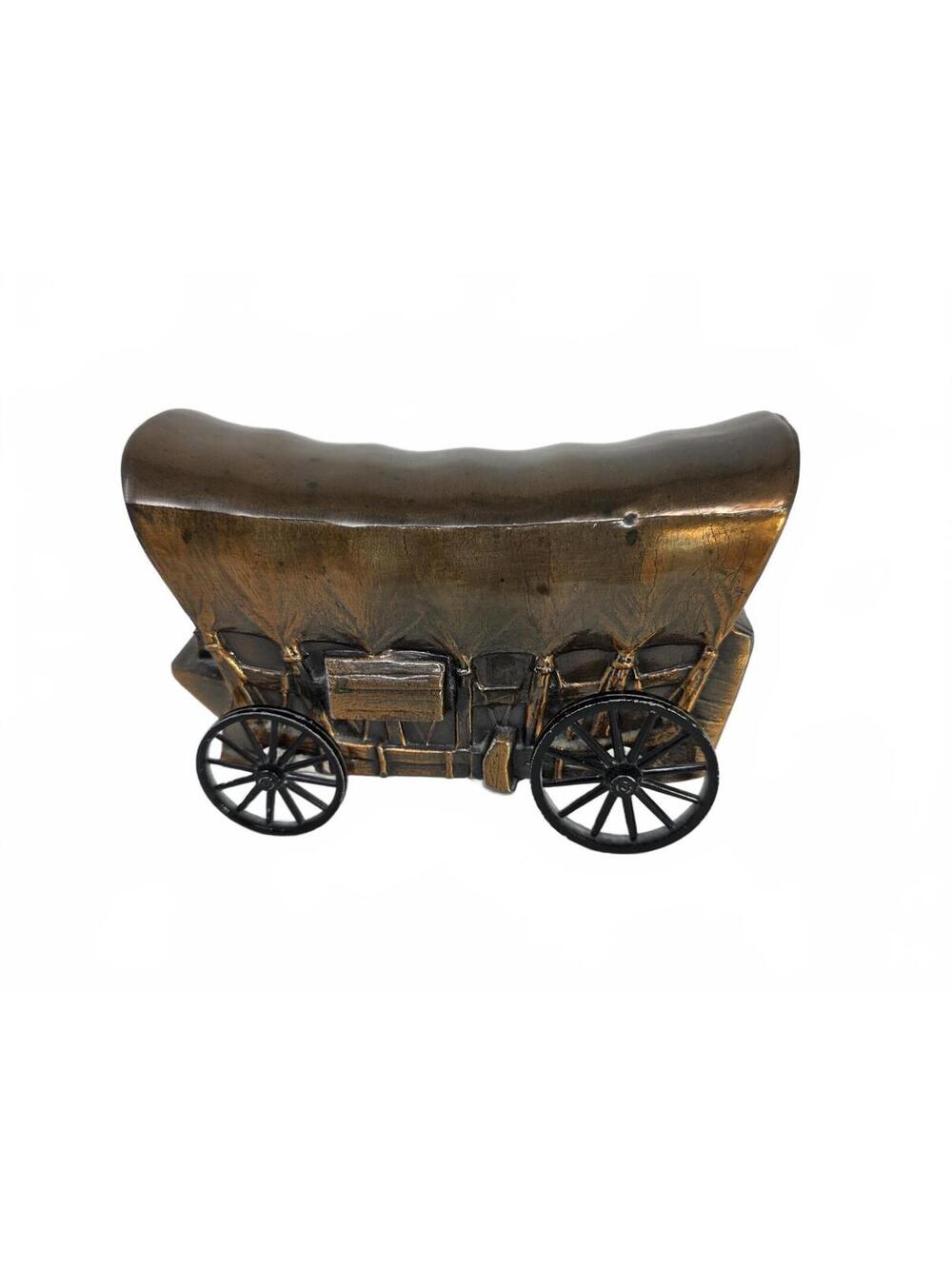 Vintage Banthrico Covered Wagon Bank Aberdeen Savings Loan Metal Bank NO KEY